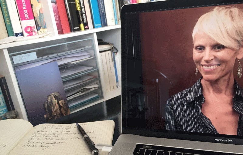 Makeup artist Louise Wittlich showing the best makeup to use for video conferences